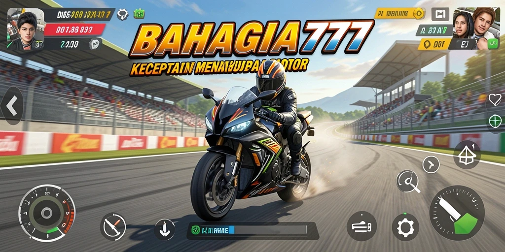 Gameplay seru dan menegangkan di BAHAGIA777 dengan motor balap.