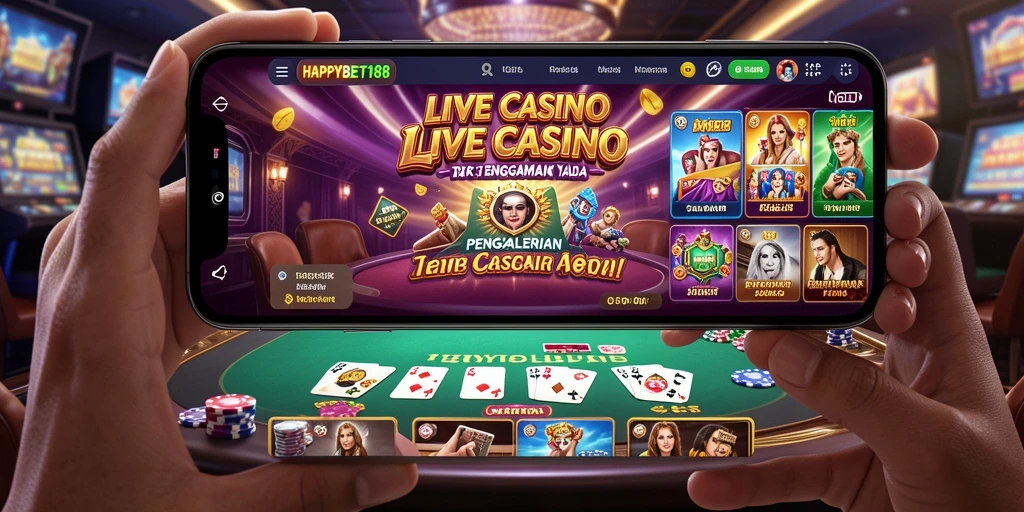 Tampilan menarik gameplay Live Casino di <strong>HAPPYBET188</strong>, penuh aksi dan interaksi.