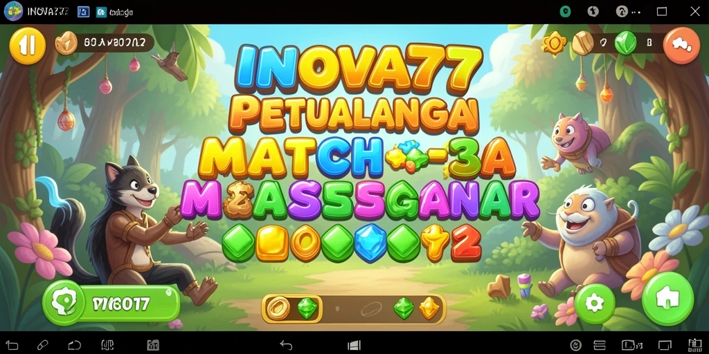 Tampilan gameplay Match-3 yang seru di INOVA77.