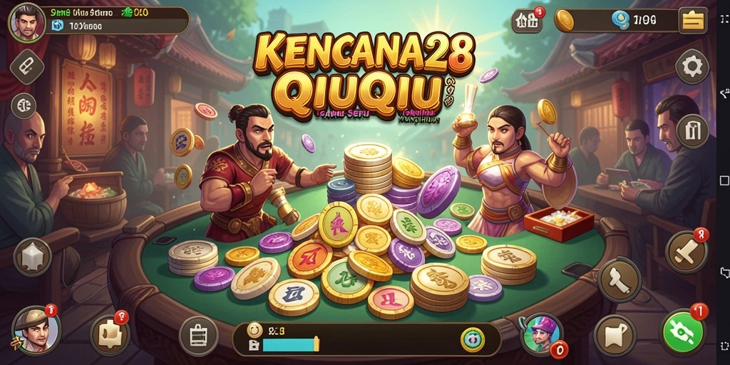 Screenshot KENCANA28 menampilkan aksi seru permainan QiuQiu.