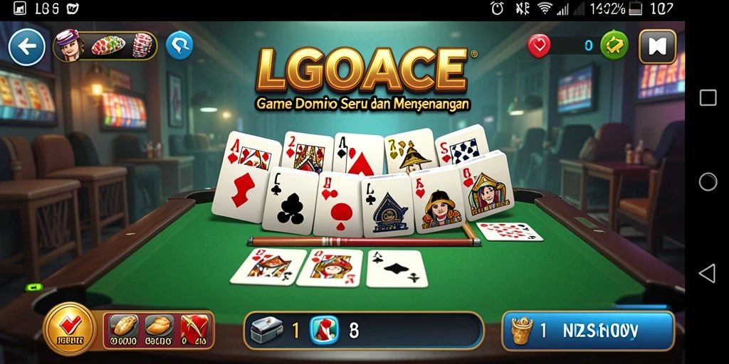 Screenshot gameplay seru LGOACE dengan tampilan domino yang menarik.