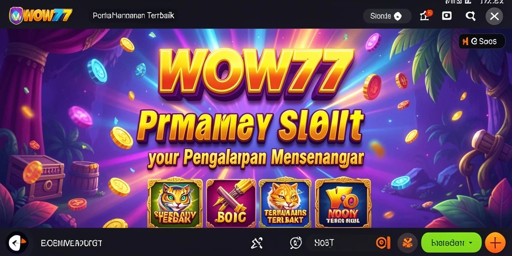 Tampilan gameplay WOW77 yang seru dan penuh warna.